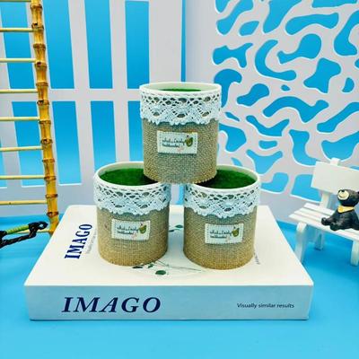 Artificial FlowerpotsAntique Jute Bags Round Indoor Ornaments and Home Decorations