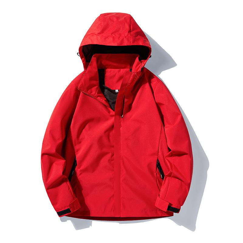 

Spring and Autumn New Outdoor Jacket Single-layer Hat Detachable Waterproof and Windproof Women s Thin Mountaineering Suit 2XL