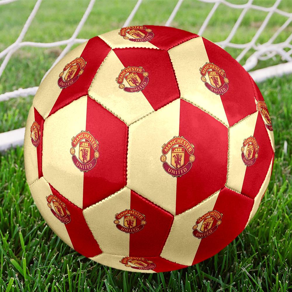 MUFC posterSoccer Ball Colorful All Ages Machine Stitched PVC Competition Ready Durable High-Bounce