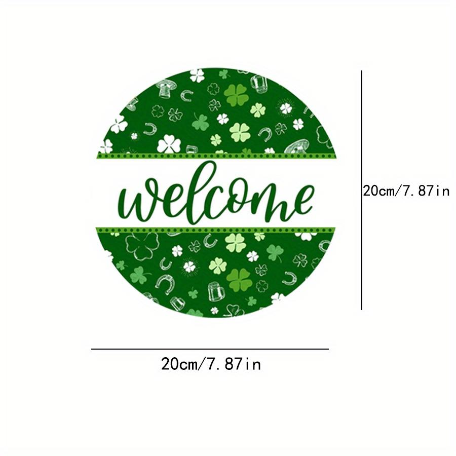 

2D плоский 20 см приветственный знак с Днем Святого Патрика, деревянный настенный декор - автомобильный воздушный шар, универсальный праздничный деревянный кулон, украшение для дома, добро пожаловать 20cm*20cm