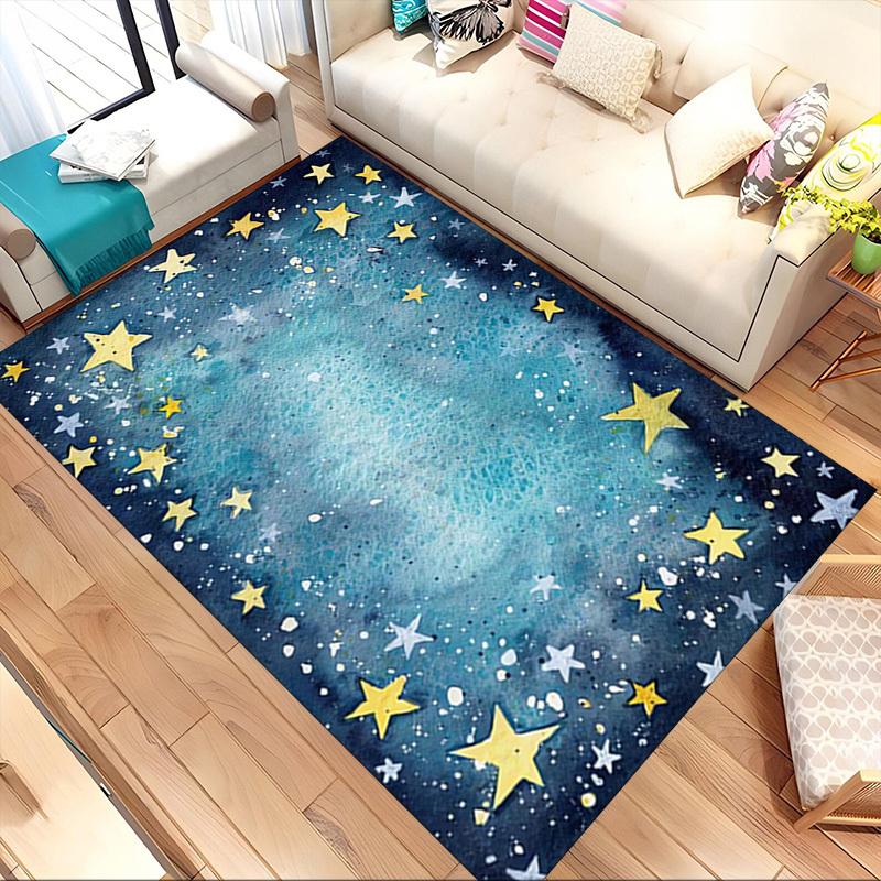 Stars Night Crystal Velvet Office Chair Mat Area Rug - Non-Slip, Floor Mat, Office Desk Chair Rugs,Christmas Gift-1106099