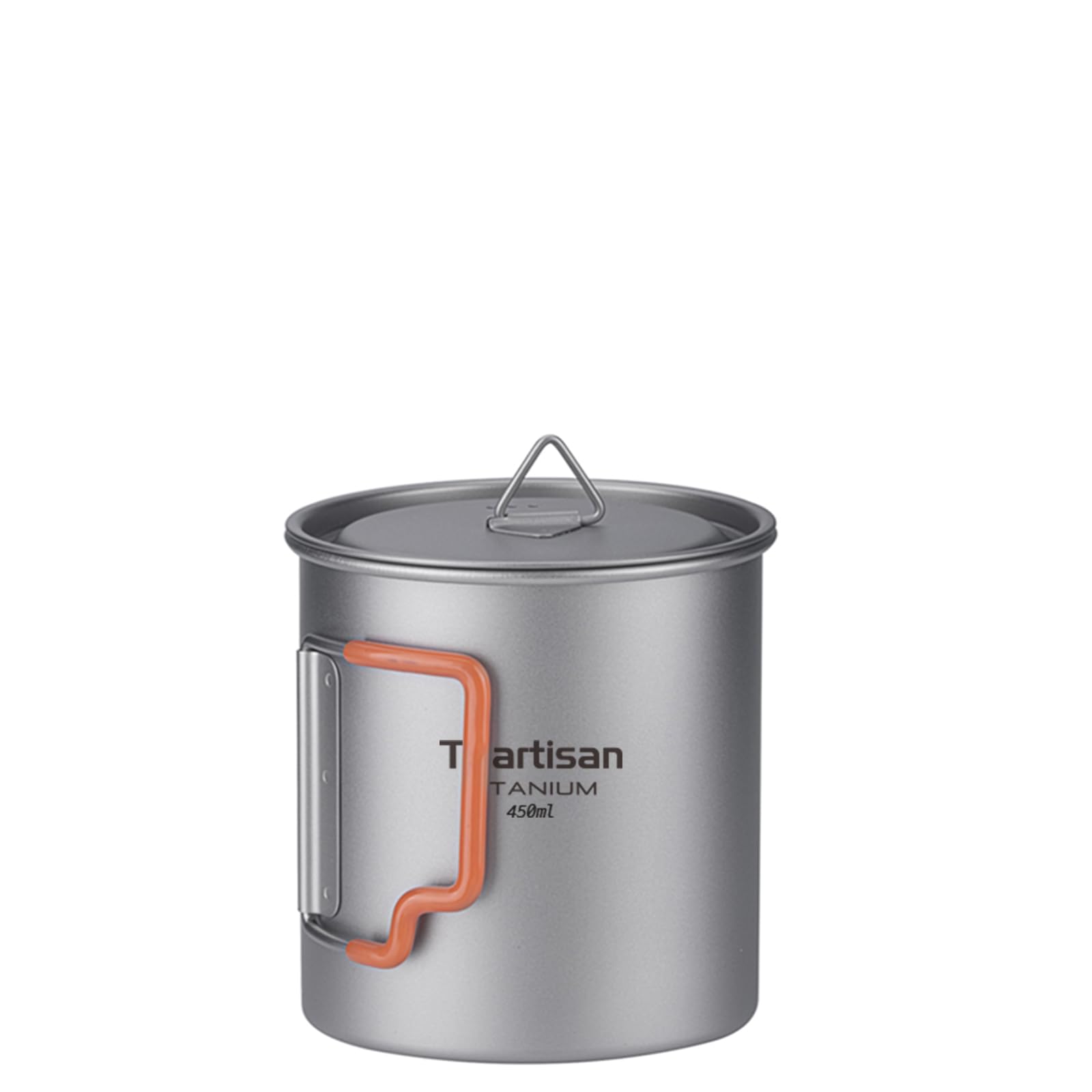 Ti Artisan Titanium Titanium Ultralight Titanium Coffee Camping Mug with Plastic Folding Handle and Perfect for Outdoor and Travel Pot, Cup, Cup, Lid,
