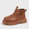 "New Autumn/Winter Soft Sole Leather Martin Boots for Kids - Stylish and Versatile Short Boots for Boys and Girls"