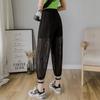 Summer Korean Version of Hip-hop Style Fashionable and Personalized High Waisted Pocket Breathable Hollow Mesh Hoodie Pants