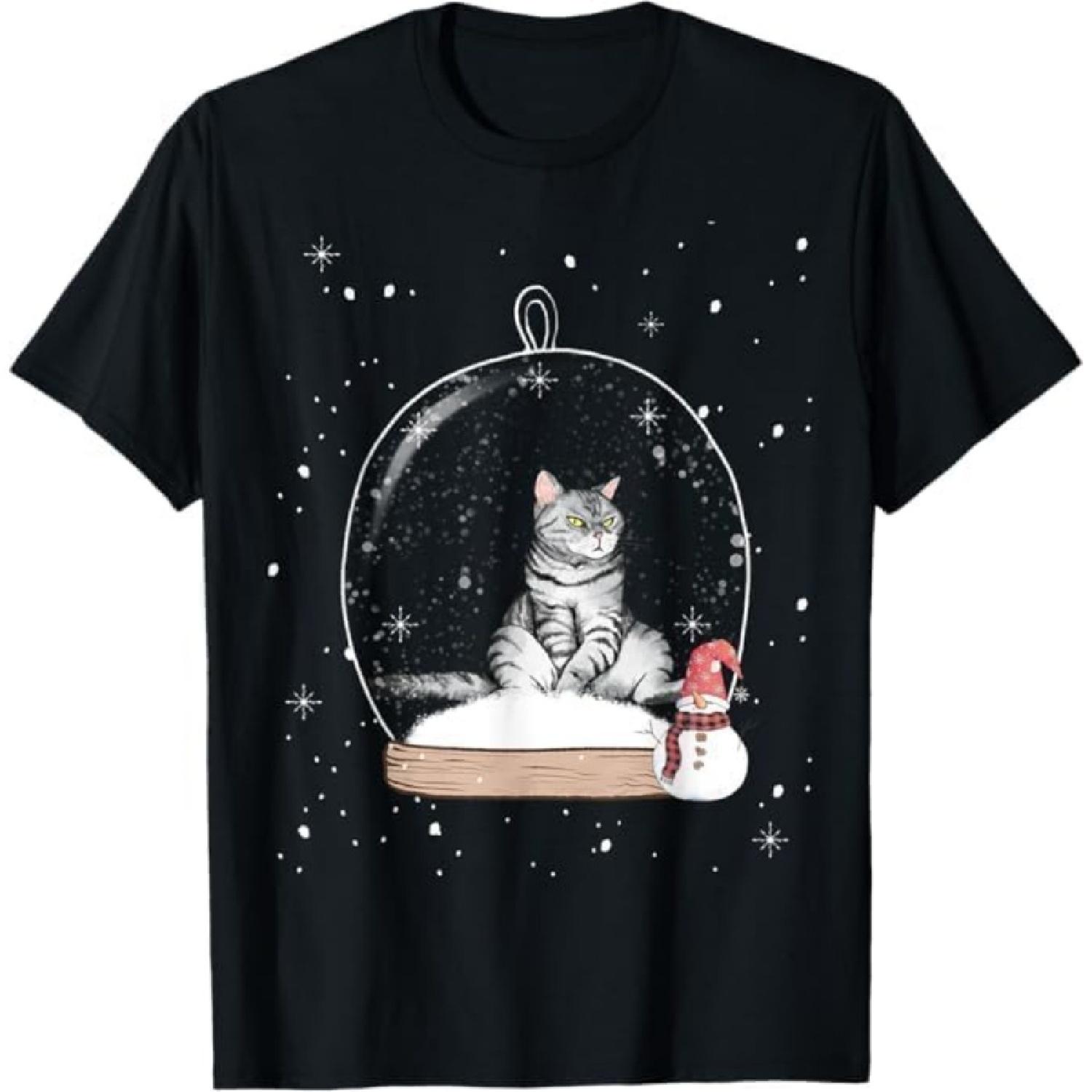 

Christmas Tabby American Shorthair Cat Snow Globe Pajama T-Shirt GIU Mens Womens Tank Top Sweatshirt Hoodie Longsleeve 673 XXXXXL різнокольоровий