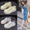 Platform White Shoes Women's 2025 Summer New Student Casual Fashion Versatile Low-top Platform Heightening Canvas Shoes Women's Shoes