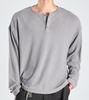 Beoteunseoul Ecocosy Henley Neck Knit T-Shirt (Gray)
