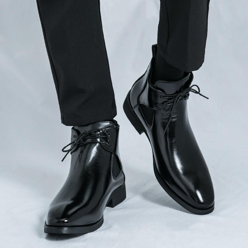 2026 Autumn and Winter Martin Boots British Large Size Retro Leather Boots Men s Korean Version Men s High-top Tooling Men s Leather Boots 47 чёрный