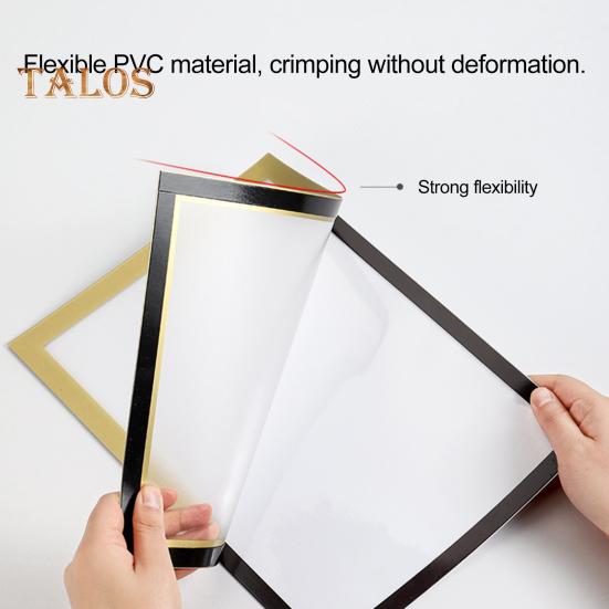 A5/A6 Magnetic Sign Holder Wall Mounted Self-Adhesive Photo Display Frame Transparent PVC Picture Document Paper Poster Artwork Painting Holder