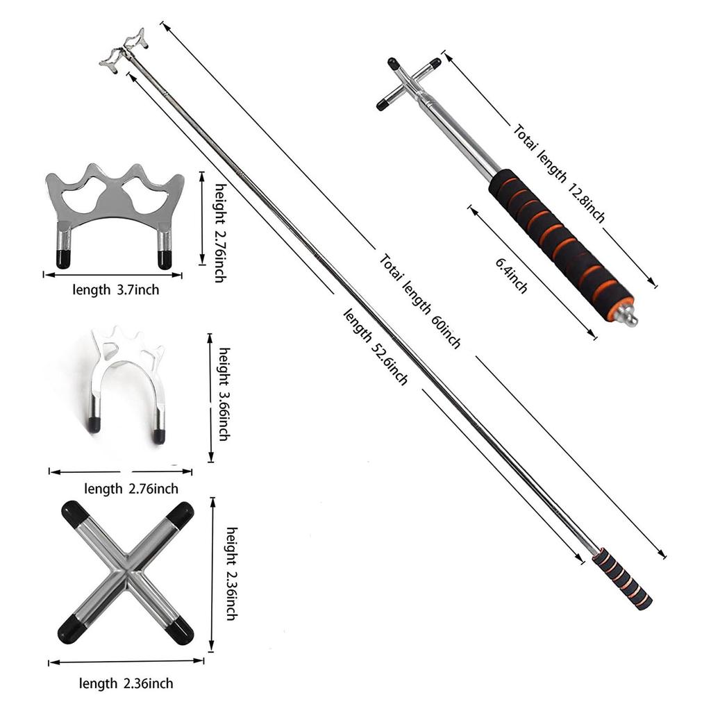 Retractable Billiards Pool Cue Stick Bridge with Removable Bridge Head Billiards Pool Cue Accessory