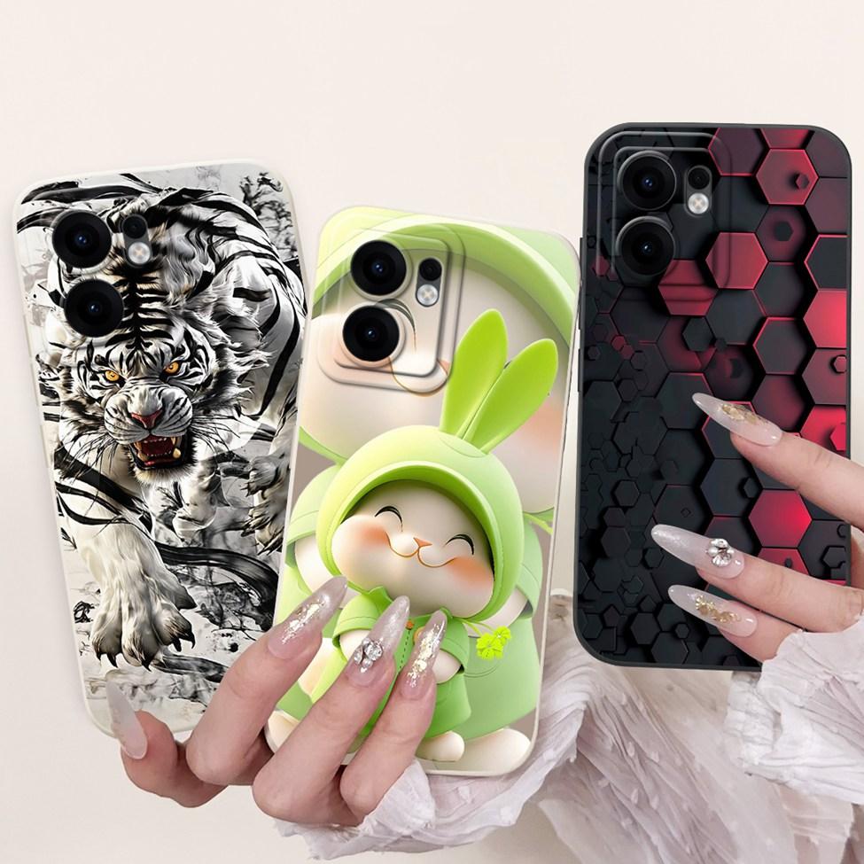 Für Oppo Reno 13F 4G CPH2701 5G CPH2699 Handyhülle Für Oppo Reno 13F Hülle Stoßfest Luxus Niedliche Katze Panda Mode Blumen Liebe