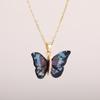 Butterfly Pendant Necklace for Women Fashion Party Daily Cute Animal Accessories Inlaid Bright CZ Versatile Lady Jewelry