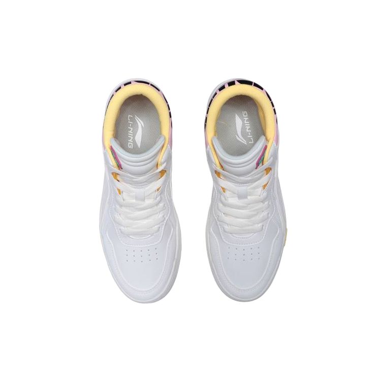 Li Ning Superwave Mid Casual High-Top Sneakers Women sneakers White Purple AGCQ238-3