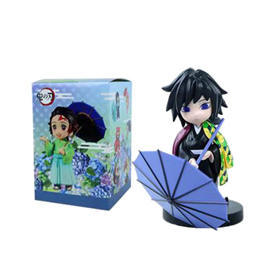 12pcs Anime Demon Slayer Tanjiro Kamado Nezuko Christmas Halloween PVC blind box cartoon figure model ornament child gift Random Mystery Trendy