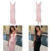 Summer Pink V Neck Slip Dress With Ties For Casual And Party Wear
