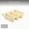 Drawer Shoe Storage Box, 3Slot, Cream PP Plastic, SpaceSaving, No Assembly