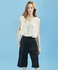 Manavis Seven Pintuck Bermuda Slacks Black