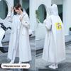 Women's Long Single-Piece Stormproof Raincoat with Electric Battery for Adults
