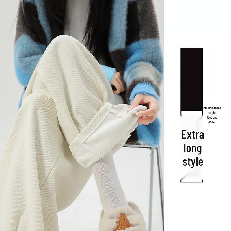 Maillard Women's Wide-Leg Velvet Corduroy Pants for Autumn/Winter 2025 - New Loose Slim Fit by Yamamoto