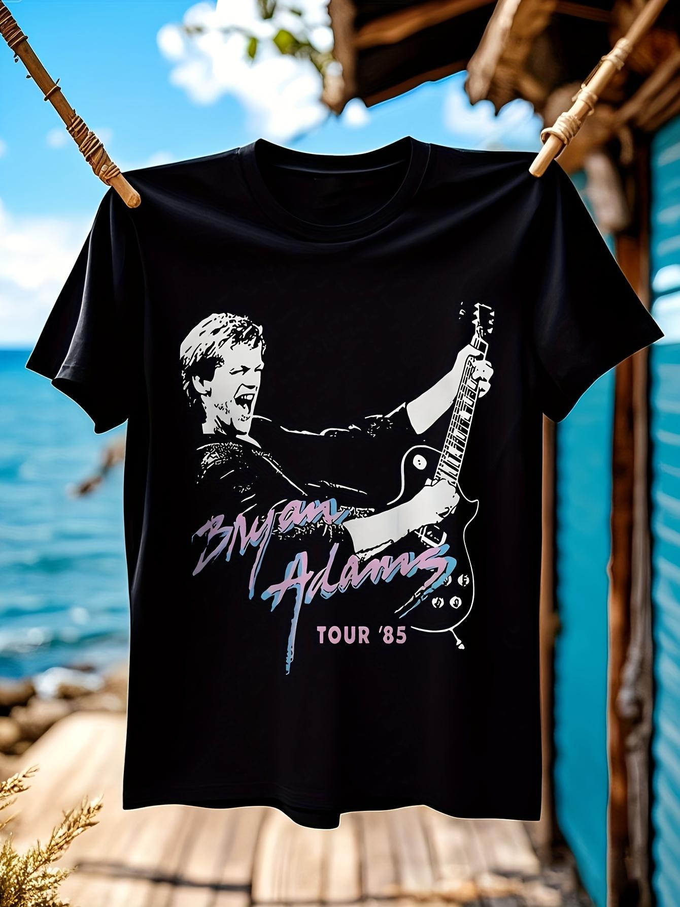 Bryan Adams Tour Graphic Tshirt Graphic Tshirt Black Cott... L