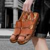 38-46 Summer Men's Large Casual Sandals Breathable Leather Sandals Beach Shoes