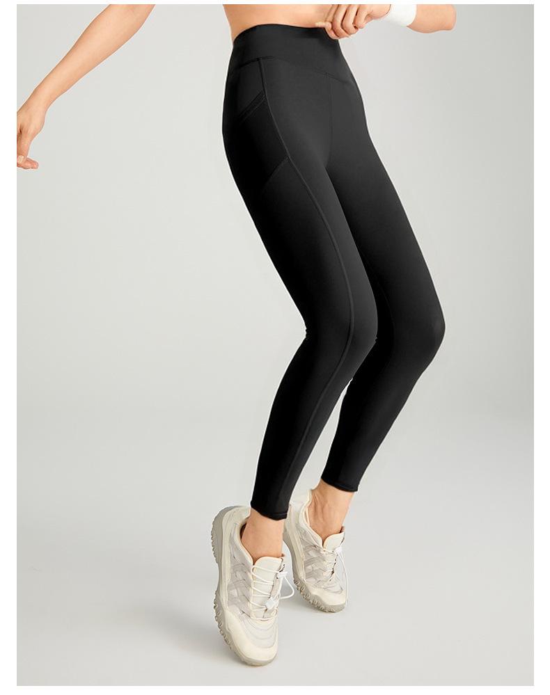 High-Waist Butt-Lifting Women's Yoga Pants with Side Pockets - Slim Fit, Leg-Slimming Fitness Leggings