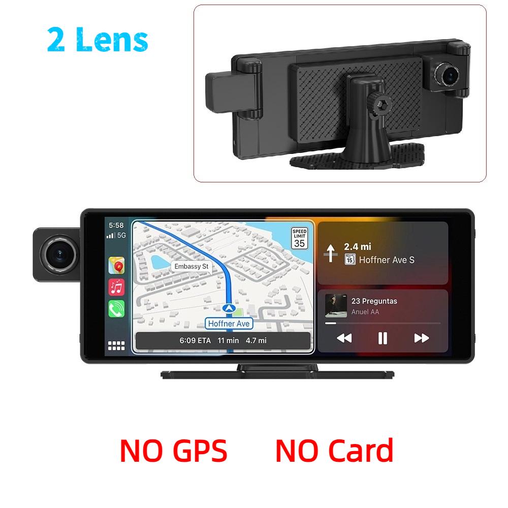 3-lens Dashcam, 10.26" HD Wireless CarPlay Car Navigation GPS.