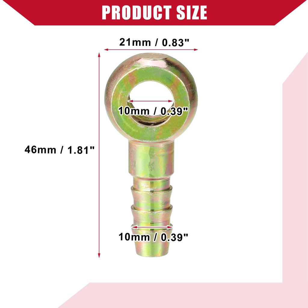 Hihaha Ball Head Pipe Fittings Fuel Pipe Joint Adapter for Car Motorcycle 10mm