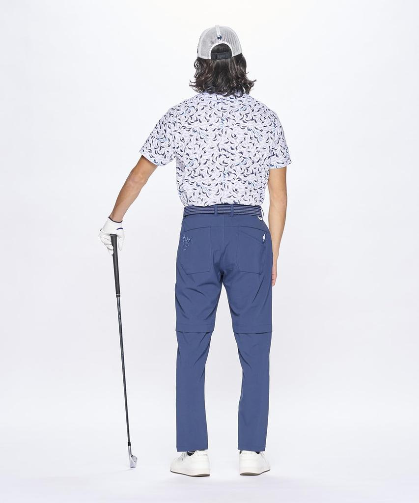 Coq Sportif cool to the highly WH00 [Le Golf] Short-sleeved shirt, all-over pattern, sweat-wicking, quick-drying, stretch-forcer, touch, breathable,