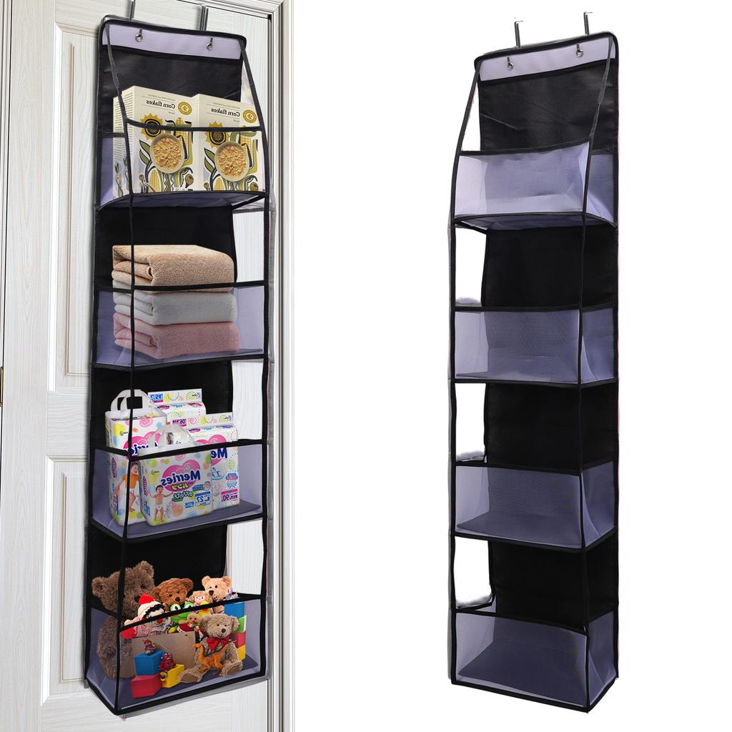 1pc 4/6 couches sur la porte organisateur suspendu cosmétiques tenture murale rangement organisateur pour pépinière salle de bain placard chambre