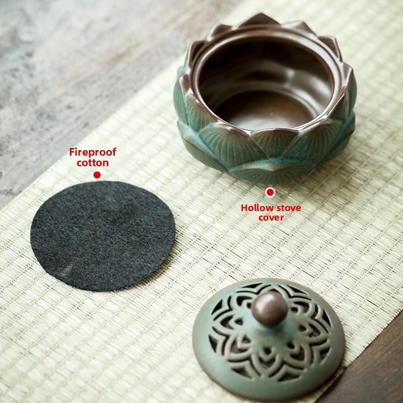 Keramik Räuchergefäß Lotusfigur Räucherspiralenhalter Räucherkessel für Dekoration Teehaus