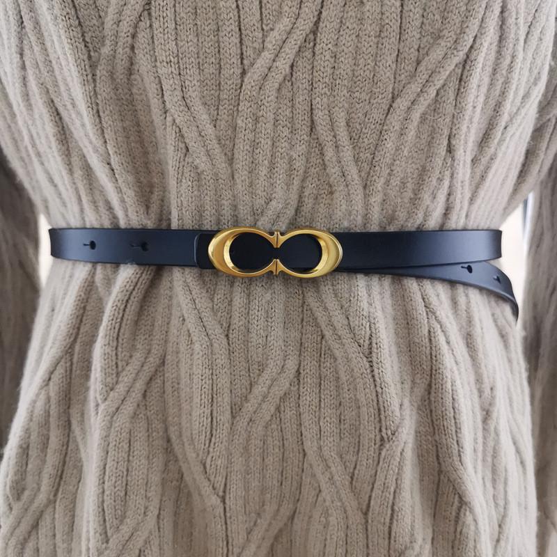 Leather Women Slim Waist Belt With Alloy Pin Buckle For Trendy Outfits Daily