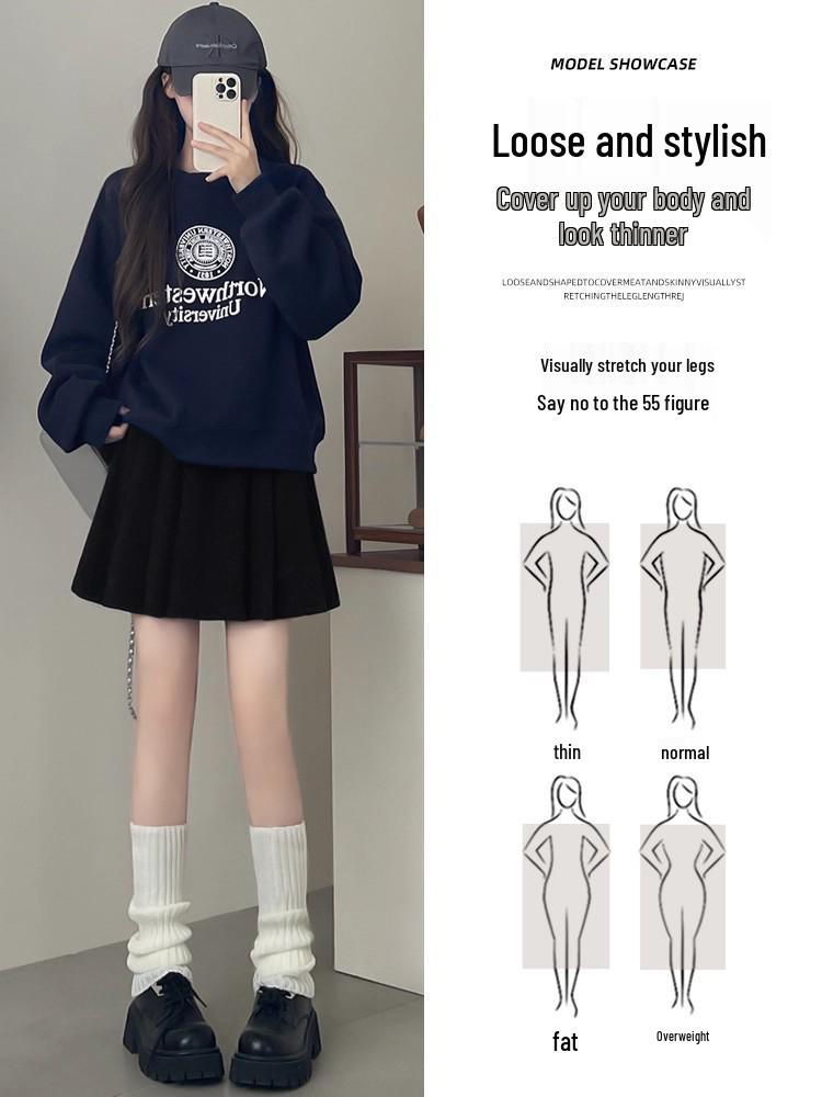 Women's 2025 A-line White Mini Pleated Skirt - Slimming Woolen JK Style for Autumn/Winter