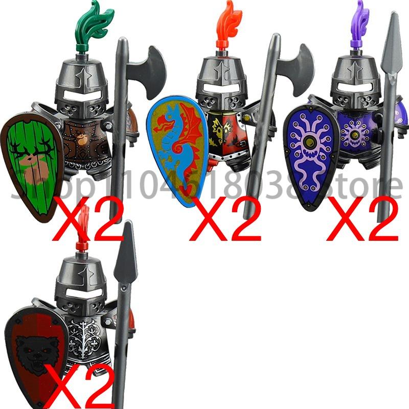 Medieval Military Figures Octopus Sea Demon Knights Building Blocks Weapons Accessories Sword Temple Spear Shield MOC MINiBricks