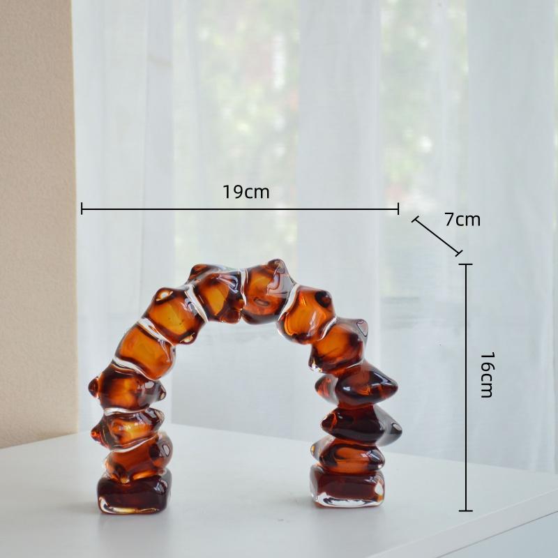 Arco de Vidro Geométrico Criativo Tubo Irregular Vidro Semicircular Artesanato Figuras Decorativas Acessórios de Decoração para Casa