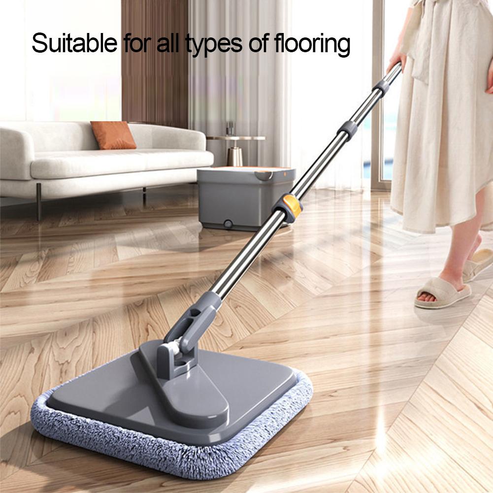 Practical Floor Cleaning Mop with Bucket Self-Cleaning Mop Hand-Free 360 Rotatable Adjustable for Home Wall Car Kitchen