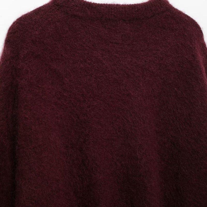 Kaslead New Arrival Women's Clothing Fashion Style Fashion Large Profile Mohair Blending Pullover 1242877
