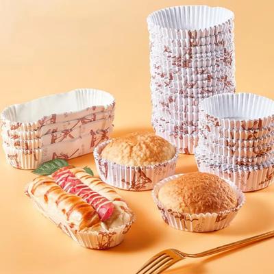 100Pcs Portable Oil-proof Cake Cups Disposable Heat-Resistant Baking Cups Non-Stick Bread Paper Cups for Birthday Party Decor