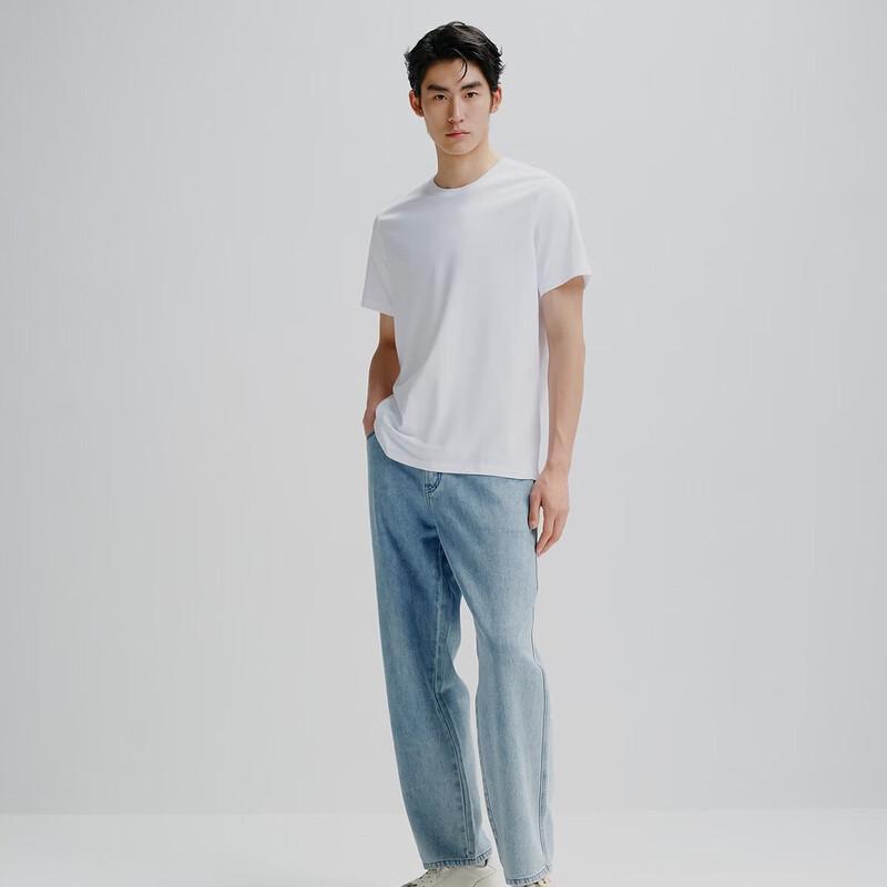 PEACEBIRD Men's Quick-Dry Solid Color Short Sleeve T-Shirt