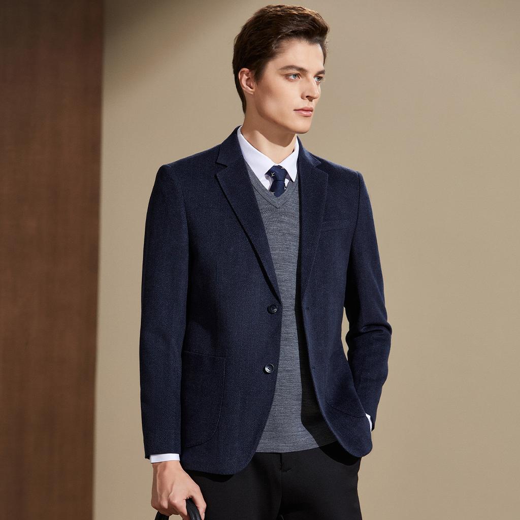 Men's Australian Wool & Mulberry Silk Casual Single Suit Jacket