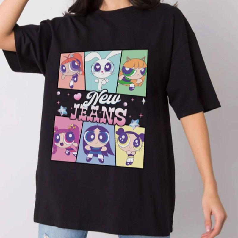 New Jeans Around Harajuku Print Fashion Men S And Women S T-Shirts Top Short Sleeves S