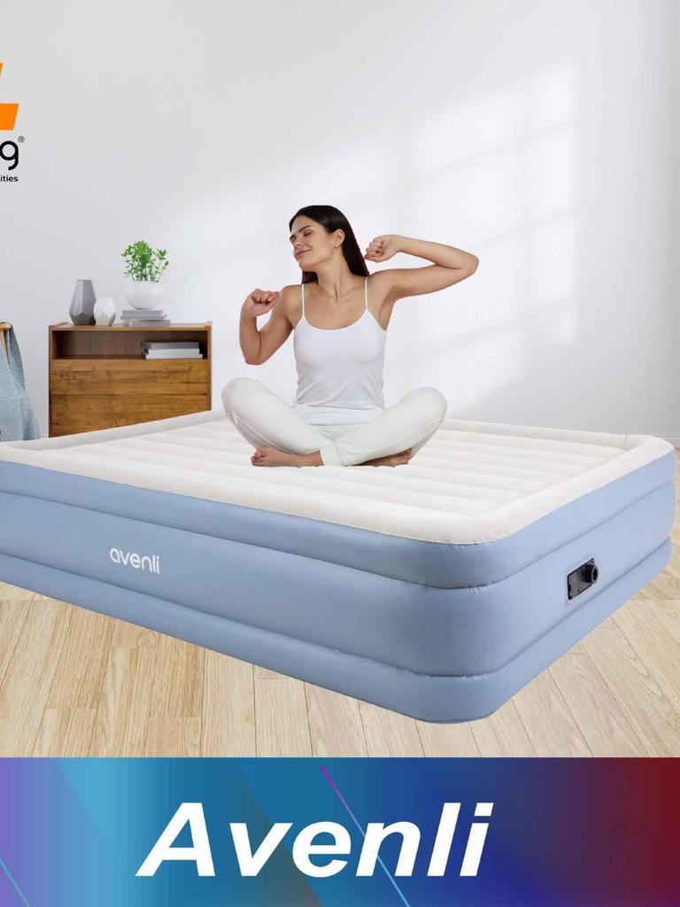 JILONG Double Inflatable Mattress with Built-in Pump and Widened Mesh Design