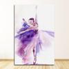 Nordic Posters and Prints Home Decor Wall Painting Frameless Watercolor Purple Ballerina Canvas Painting Girl Room Art Cuadros