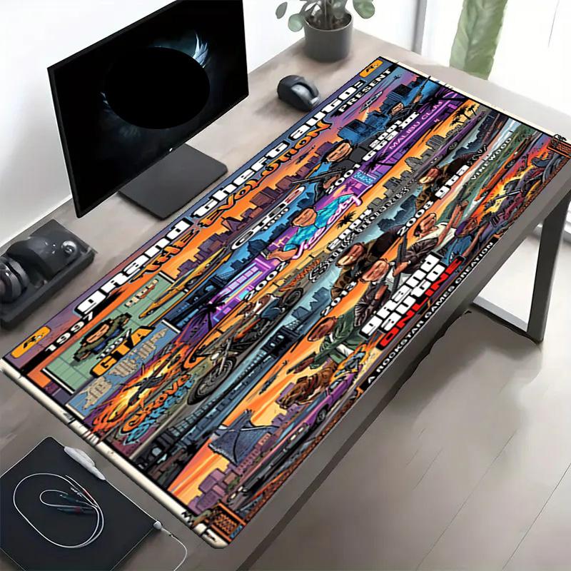 Grand Theft Auto VI Print Mouse Pad, Anti‑Slip Desktop Keyboard Mat, for PC Laptop Gaming Working Daily Use, Cool Festival Surprise Gift