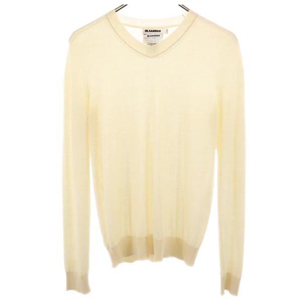 Jil Sander Made In Italy Cashmere Blend Long Sleeve V Neck Sweater Knit Men's Used