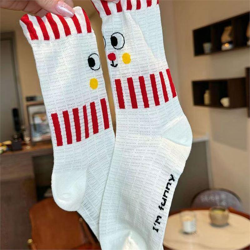 Renaissance Women's 3D Animal Mesh Mid-Calf Socks - Cute, Breathable Summer Style