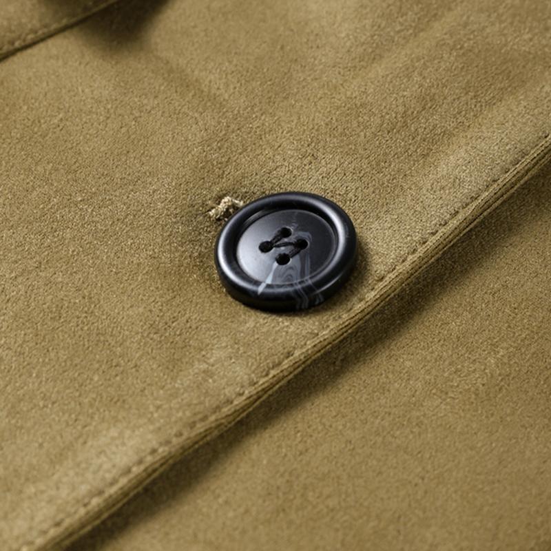 Retro Causal Suede Jackets Women Elegant Single Breasted Lapel Coats Autumn Winter Fashion Soft Pocket Outwear