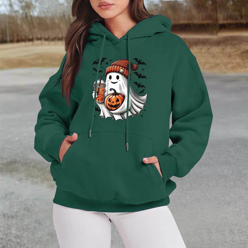 Übergroße Sweatshirts für Damen aus Fleece, Kapuzenpullover, langärmelig, Pullover für den Herbst mit Tasche