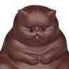 Statue, Miniature Kitten Figurines, Desk Figurine, Sculpture, Purple Clay, Tea Pet for
