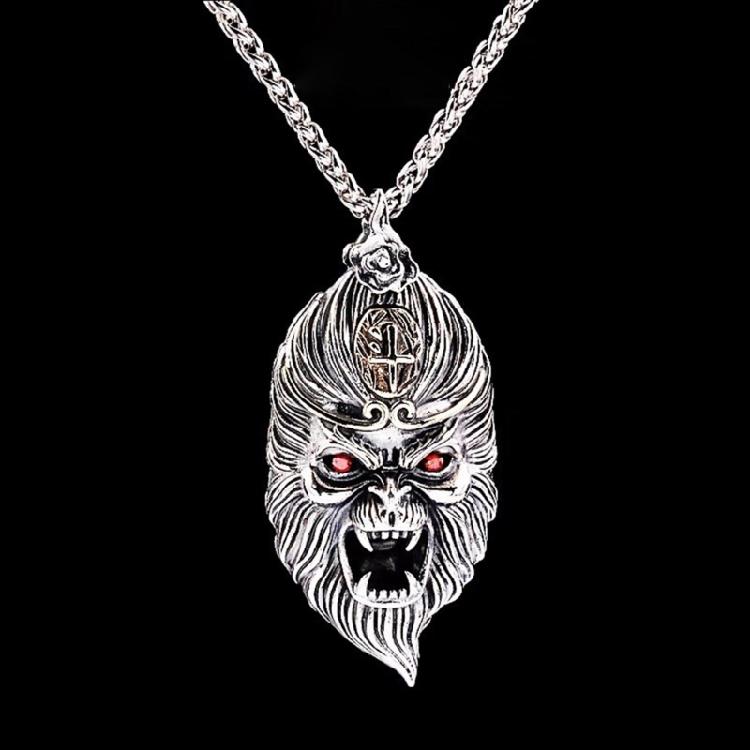 Stylish Monkey Kings Game Pendant Sturdy Brass Necklace Accessory for Gaming Enthusiasts and Trendy Adults Daily Use